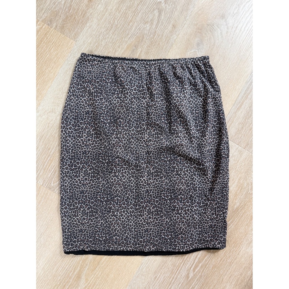 A. Byer Vintage Leopard Print Pencil Skirt Brown - Size M